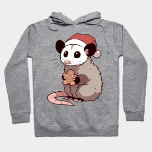 Christmas possum with gingerbread man Hoodie